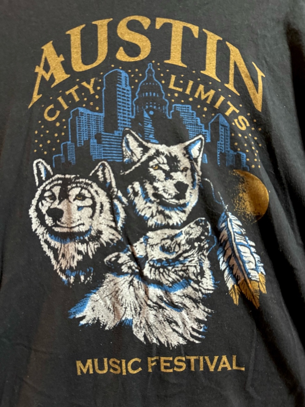 Austin City Limits Music Festival 2016 Wolves T-Shirt Size L